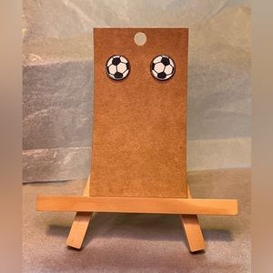 Soccer stud earrings